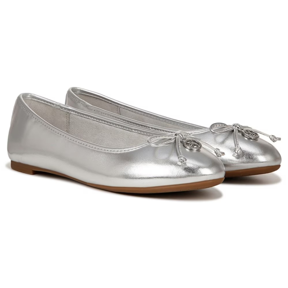 Silver Ballet Flats